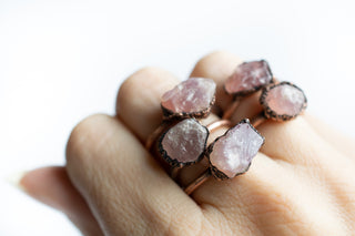 SALE Rose Quartz ring | Raw crystal ring