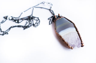 Amethyst slice necklace | Amethyst jewelry