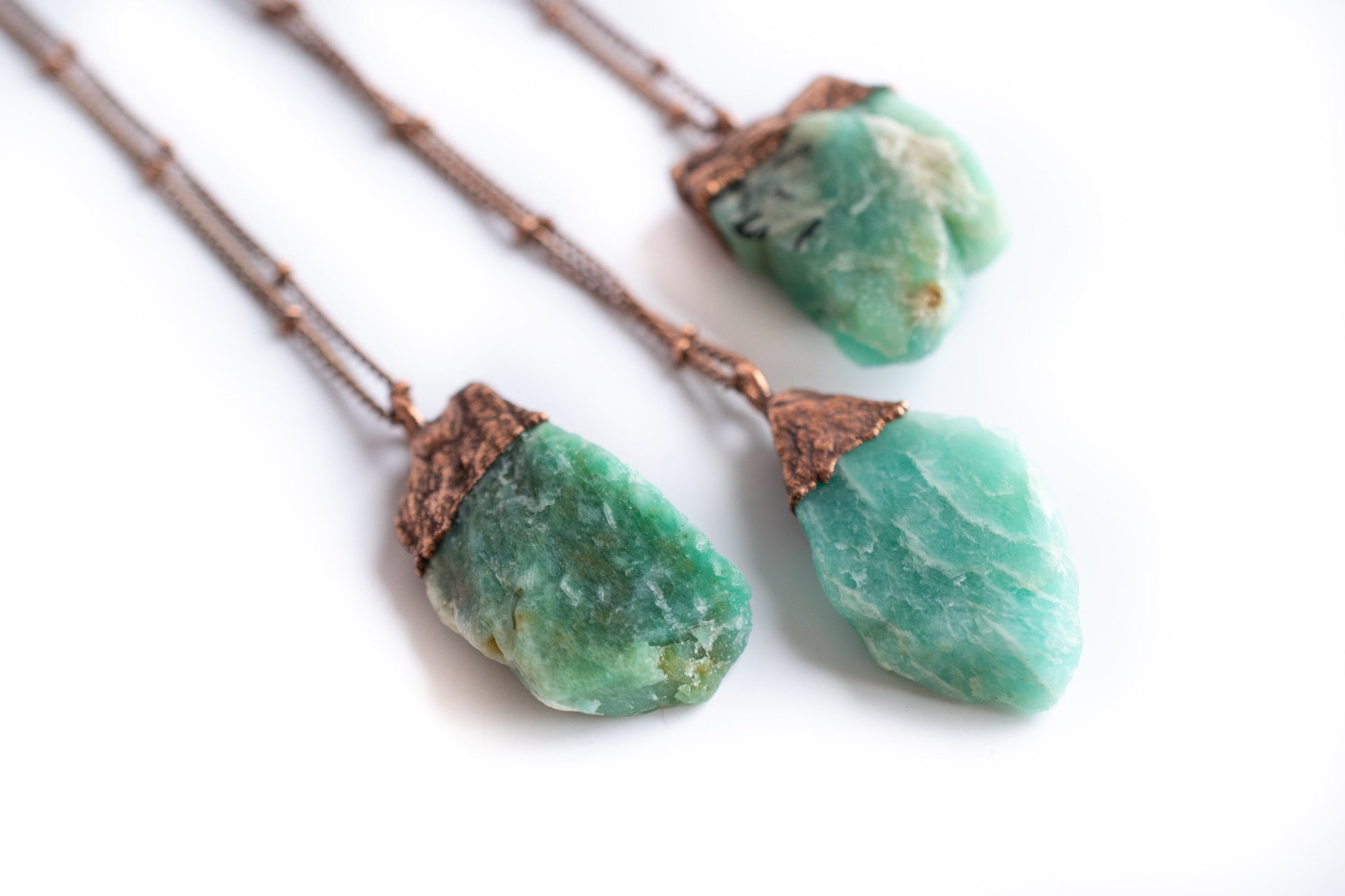 Amazonite jewelry | Raw Amazonite crystal necklace