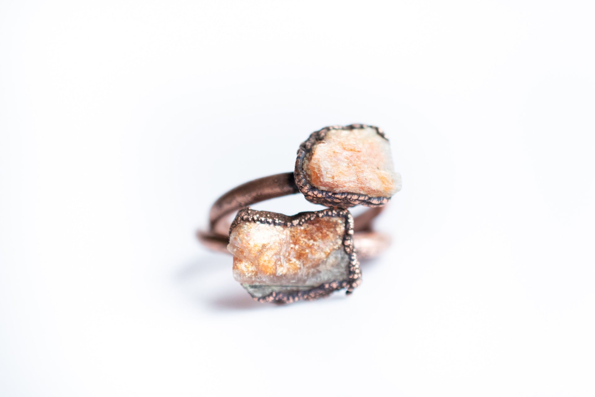 Sunstone ring | Raw sunstone stacking ring