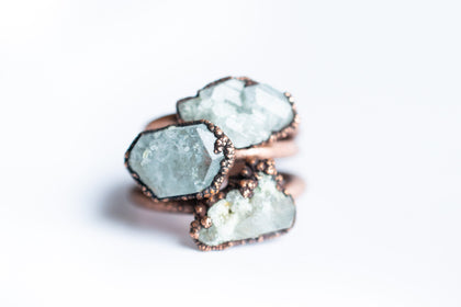 Blue topaz ring | Topaz crystal ring