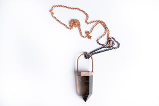 SALE Smokey quartz crystal necklace | Smokey rock crystal jewelry
