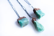 Amazonite jewelry | Raw Amazonite crystal necklace