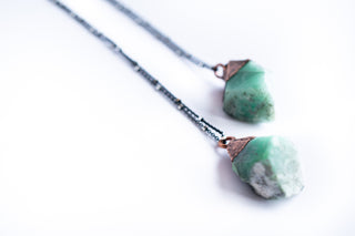 Genuine emerald crystal necklace | Real emerald necklace