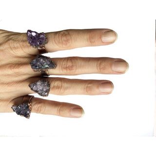 SALE Amethyst druzy ring | Amethyst crystal ring
