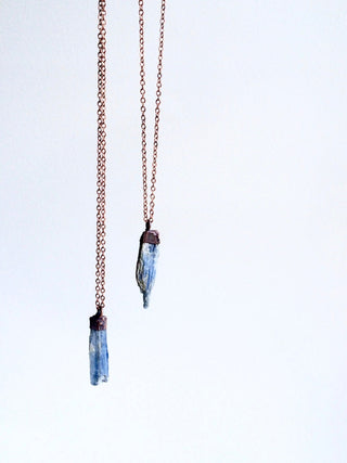 Kyanite crystal necklace | Raw kyanite jewelry