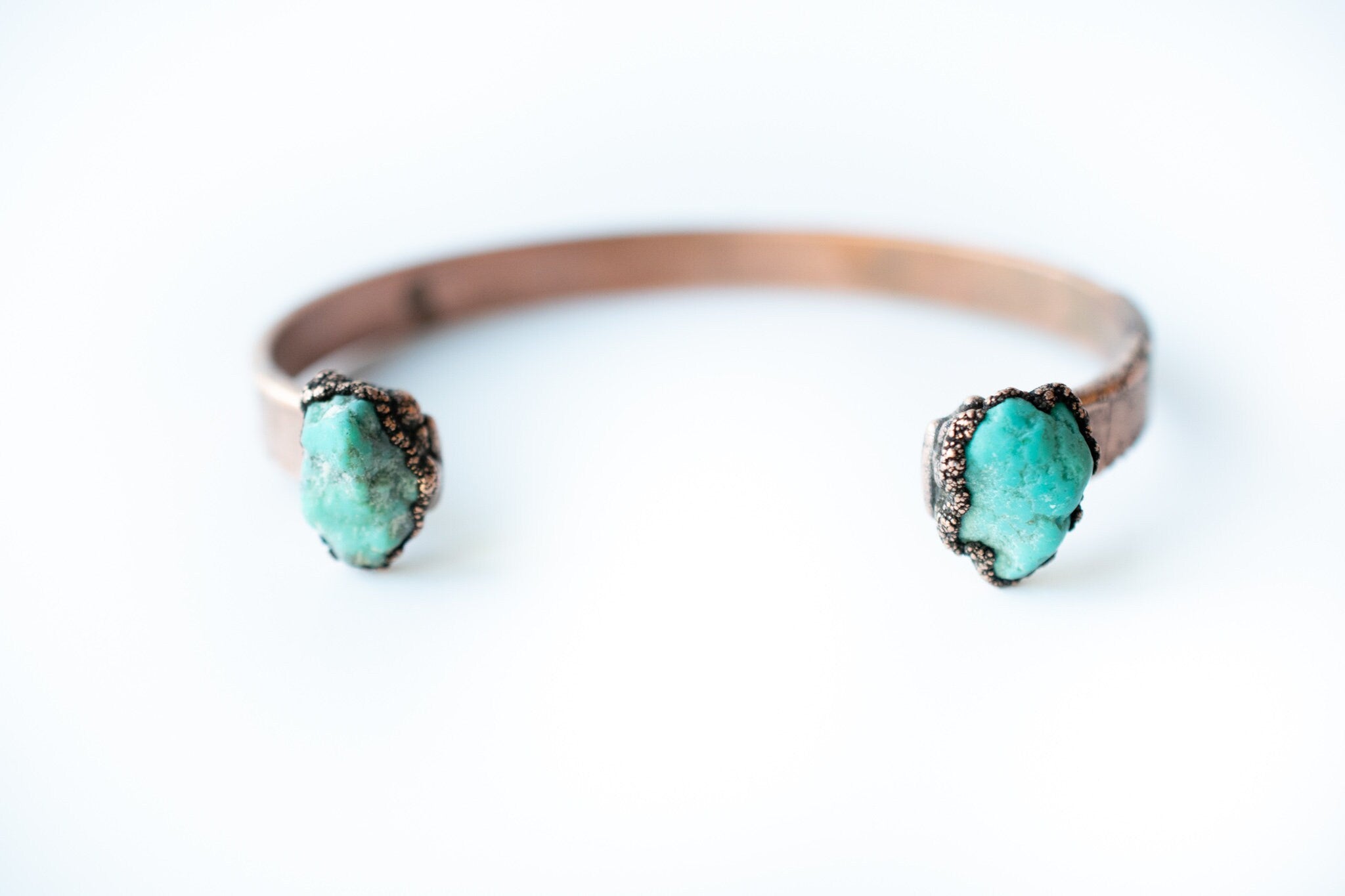 Navajo Turquoise Bracelet by Guy Hoskie Natural Morenci – Turquoise & Tufa
