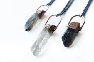 Smokey Quartz crystal necklace | Electroformed crystal necklace