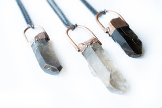 Smokey Quartz crystal necklace | Electroformed crystal necklace