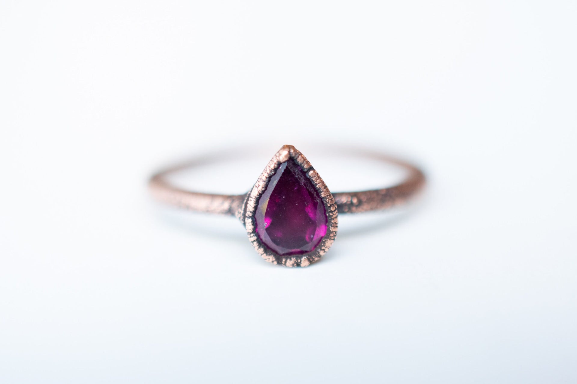 Faceted Garnet ring | Deep Red Garnet ring