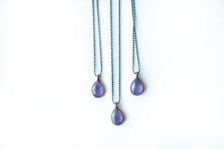 Amethyst teardrop necklace | February Birthstone pendant