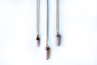 Raw tourmaline necklace | Pink tourmaline necklace