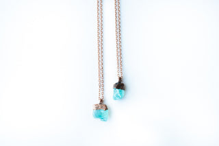 Rough apatite necklace | Blue apatite necklace
