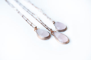 Rose Quartz Necklace | Raw crystal necklace