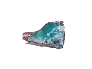 SALE Chrysoprase ring | Raw chrysoprase crystal ring