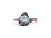 Raw crystal cluster ring | Chlorite Quartz cluster ring | Electroformed crystal ring | Crystal quartz ring | Quartz chlorite statement ring