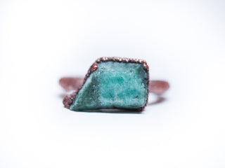 Rough emerald ring | Raw Emerald birthstone ring