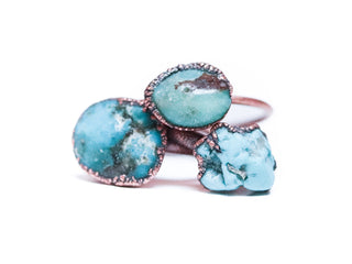 Turquoise nugget ring | Raw turquoise stacking ring