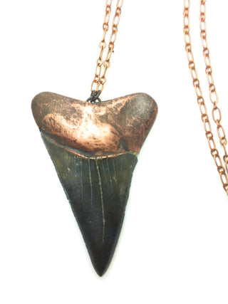 Large shark's tooth pendant | Electroformed copper shark tooth pendant