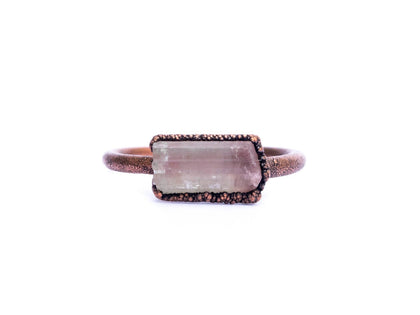 Bicolor tourmaline ring | Raw tourmaline ring