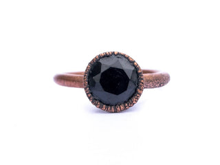 SALE Black Spinel ring | Black Spinel crystal ring