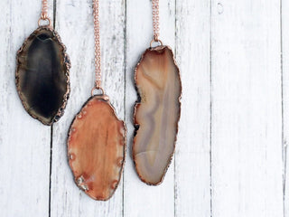 Agate slice necklace | Large agate necklace