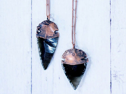 Dragonglass necklace | Obsidian arrowhead necklace
