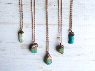 Turquoise nugget necklace | Raw turquoise jewelry