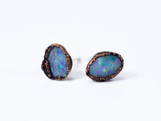 Polished opal earrings | Opal post earrings