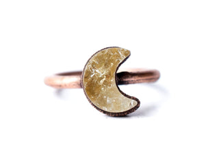 Citrine moon ring | Citrine crystal ring