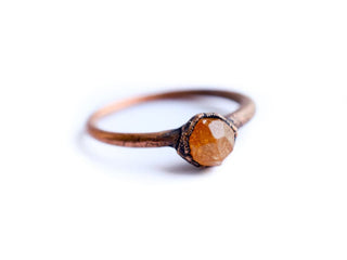 Raw garnet ring | Orange Garnet ring