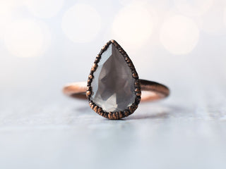 Rose Quartz ring | Organic stone stacking ring