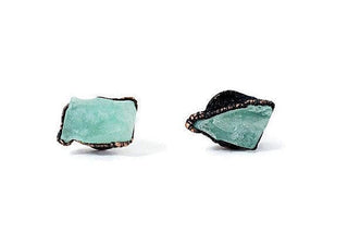 SALE Raw apatite | Apatite nugget sterling silver post earring