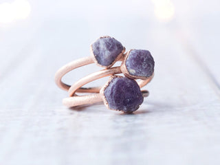 SALE Rose Gold Ruby ring | Red ruby crystal ring