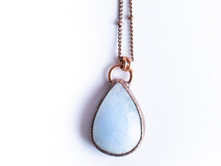 Rainbow moonstone necklace | Simple stone necklace