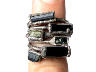 Bague tourmaline BRUTE Bague en cristal de tourmaline verte