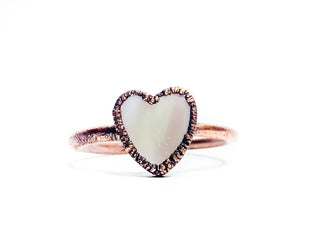 Pink Shell heart ring | Georgia pink river clamshell ring