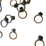 Black tourmaline ring | Black tourmaline crystal ring