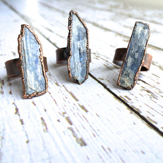 SALE Raw Kyanite ring | Blue Kyanite crystal ring