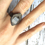 Large crystal ring | Herkimer diamond ring
