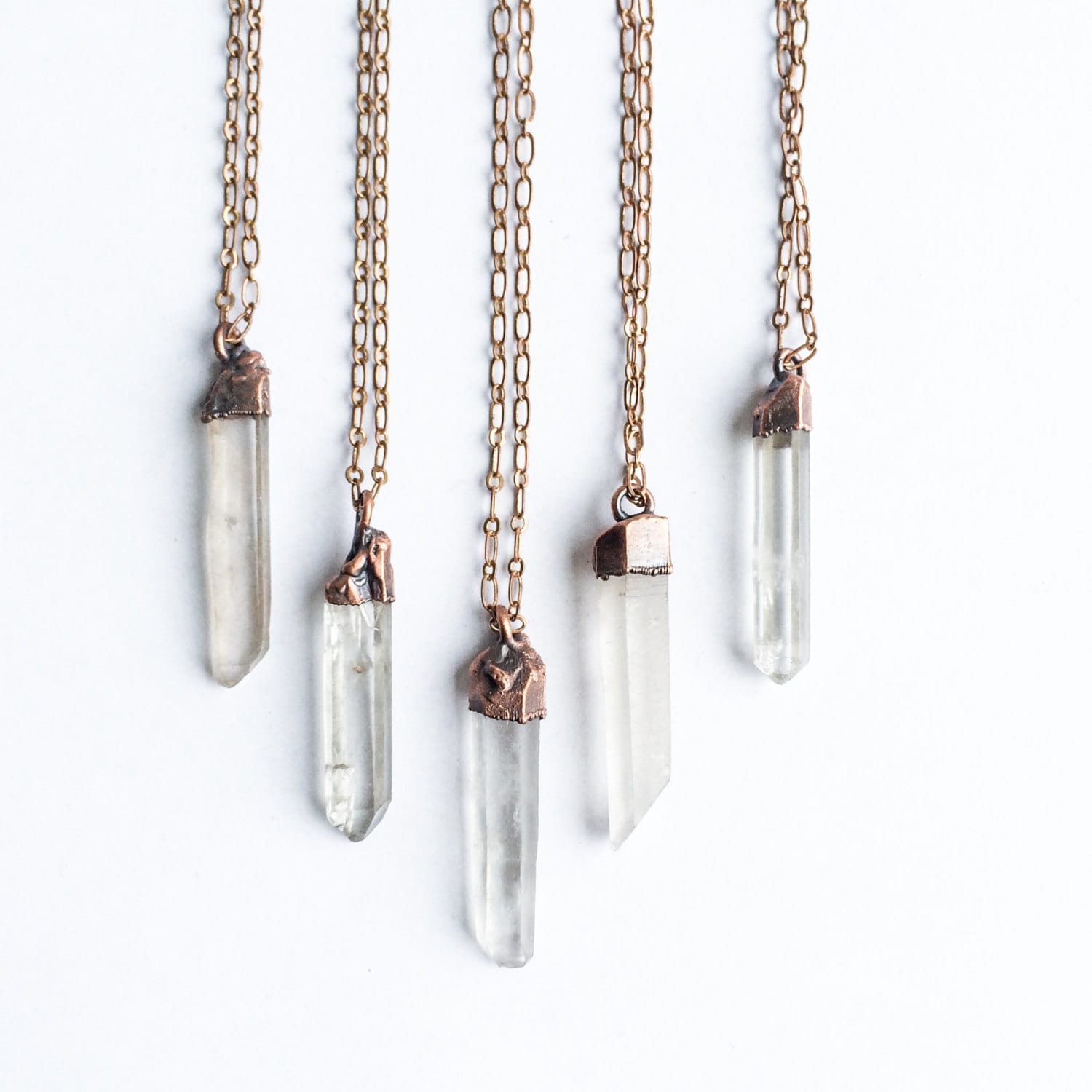 Raw crystal necklace | Electroformed crystal necklace