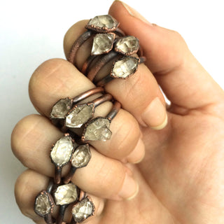 Raw crystal ring | Herkimer diamond ring