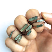 Aquamarine crystal ring | Raw aquamarine ring