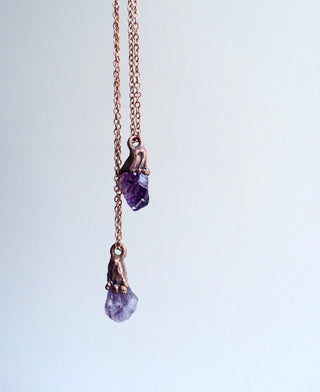 Raw amethyst necklace | Raw amethyst crystal pendant