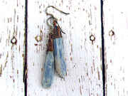 Kyanite crystal earrings | Blue kyanite earrings