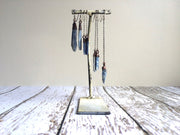 Kyanite crystal earrings | Blue kyanite earrings