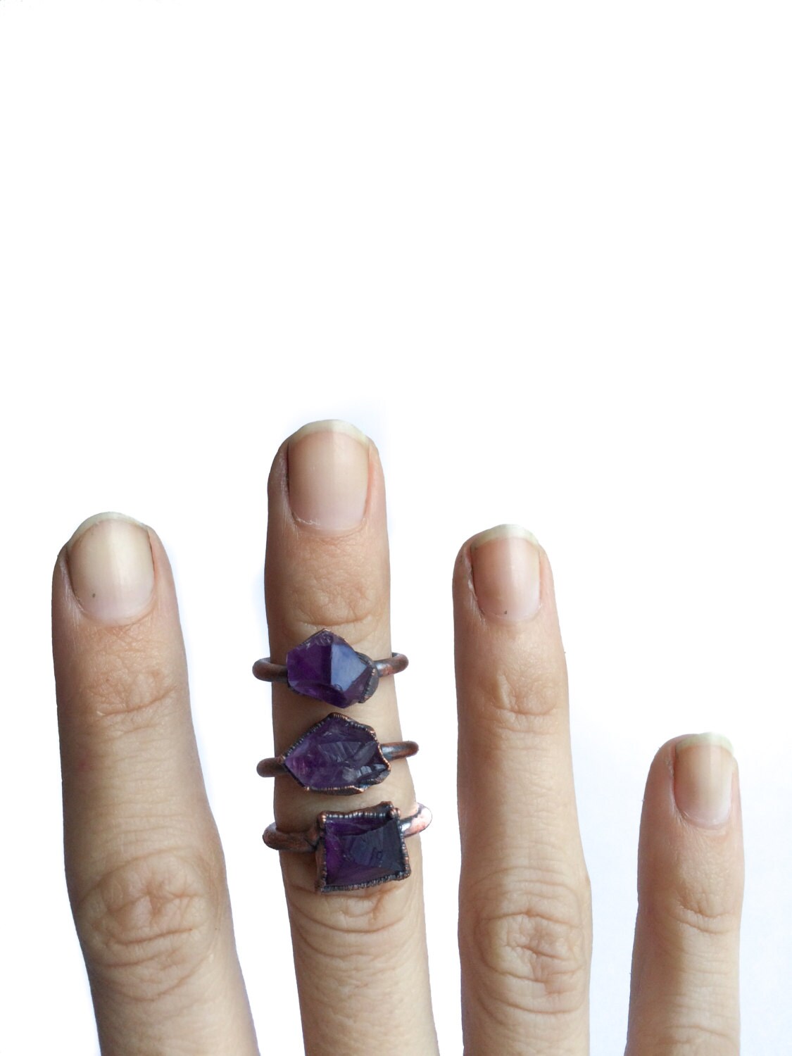 Raw amethyst ring | Amethyst crystal ring