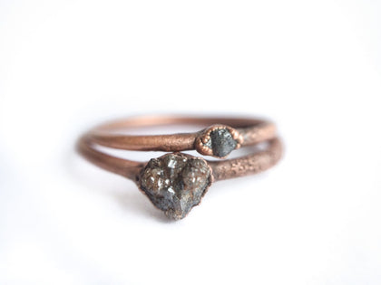Raw diamond ring | Tiny rough diamond engagement ring