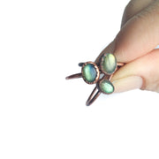 Labradorite engagement ring | Gemstone stacking ring
