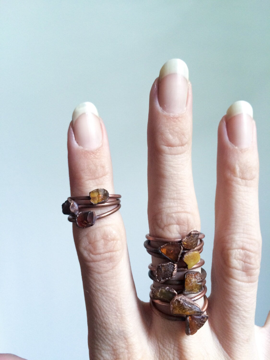 Raw amber ring | Untreated baltic amber jewelry